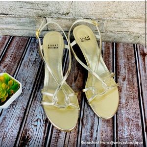 Stuart Weitzman Gold Kitten Heels